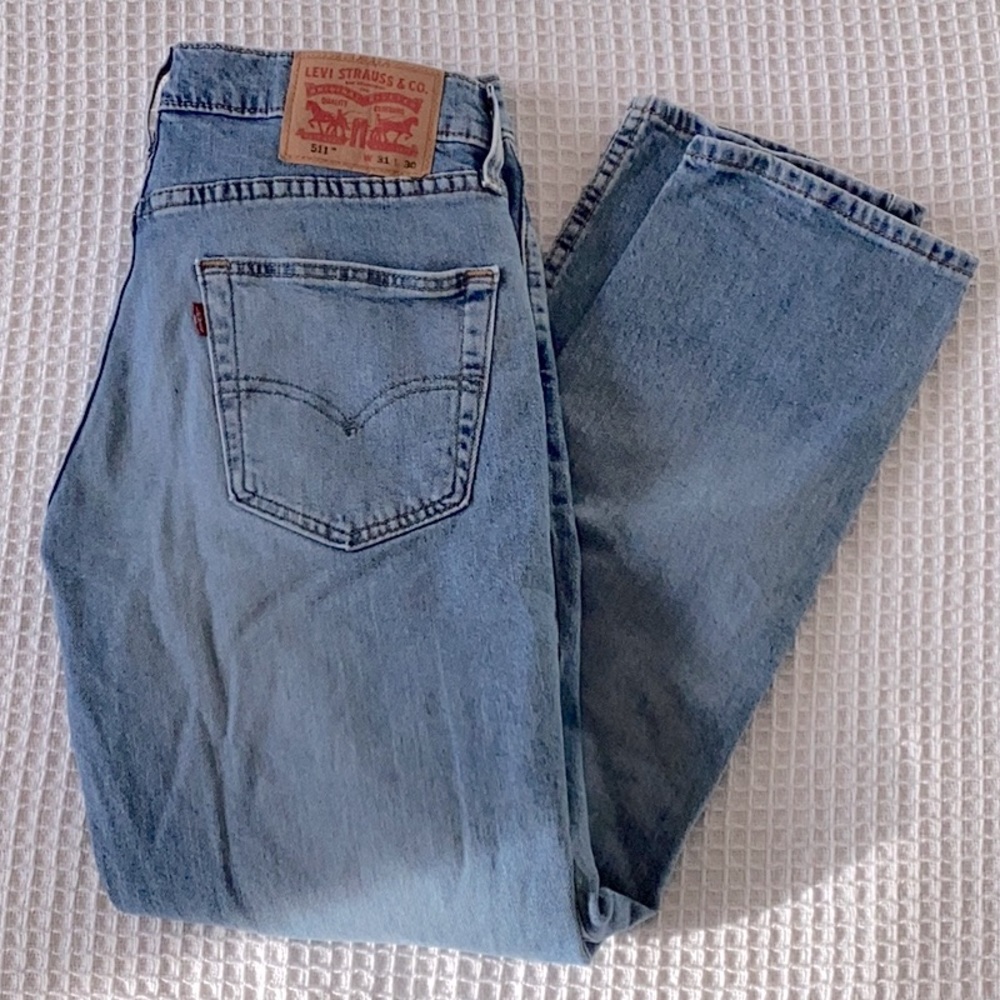 Levi Strauss 511 light washed jeans (worn once, perfect condition)
